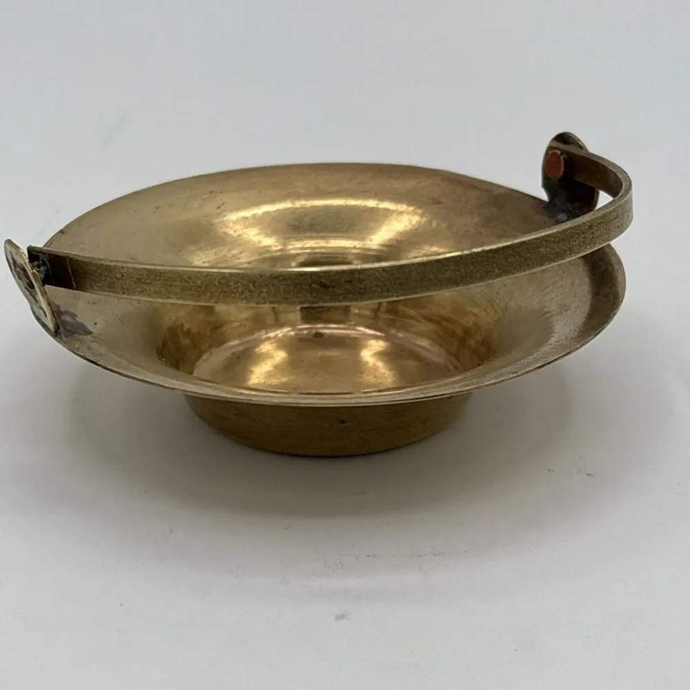 Vintage Brass Small/Miniature Basket Candy Trinket Dish - Decorative